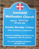 Gantshill Methodist Church Signboard on a Wall